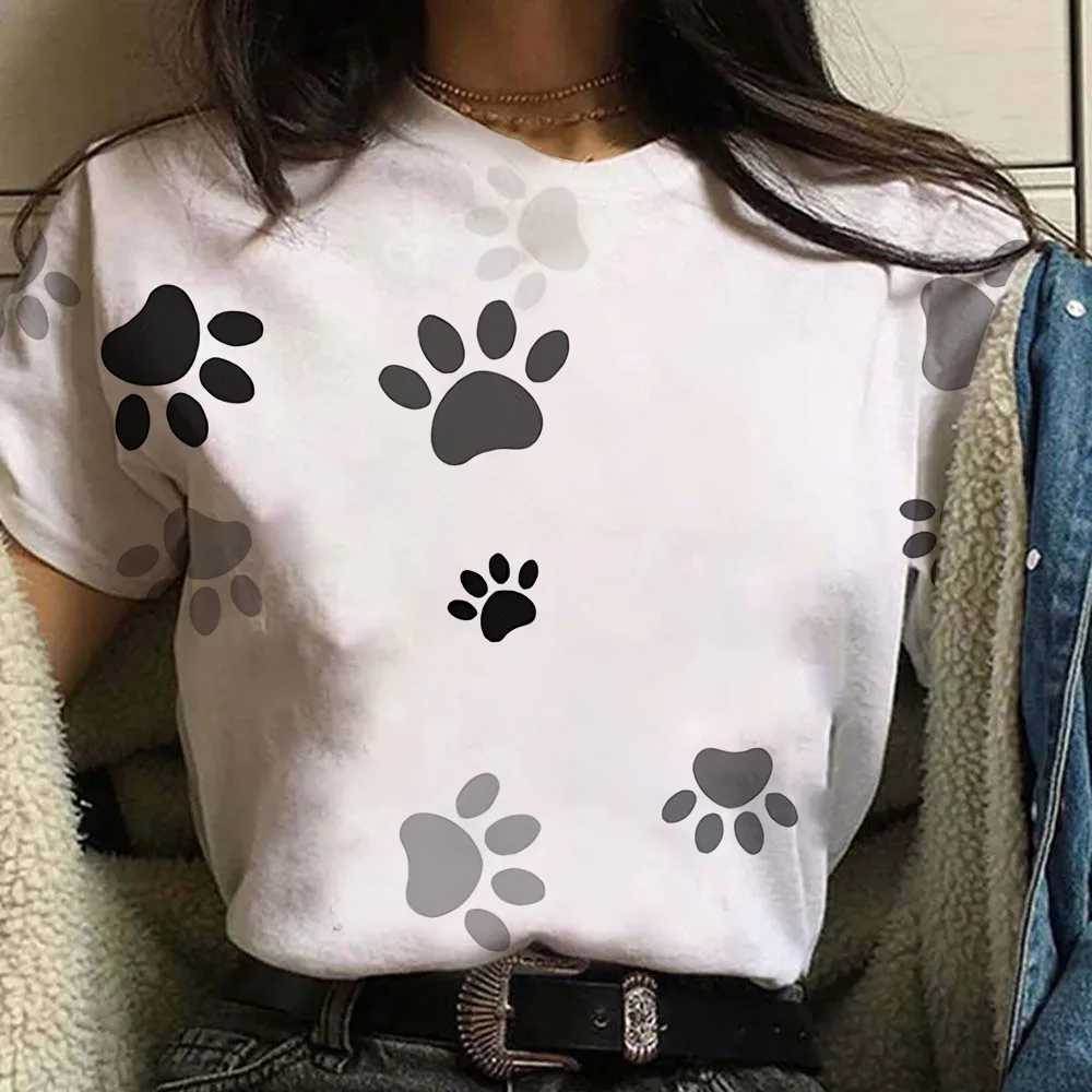 Elegant Fashion Casual Women\'s Top T-shirt Summer New Cartoon Dog Print Loose Comfortable Short Sleeve Optional Size XS-6XL