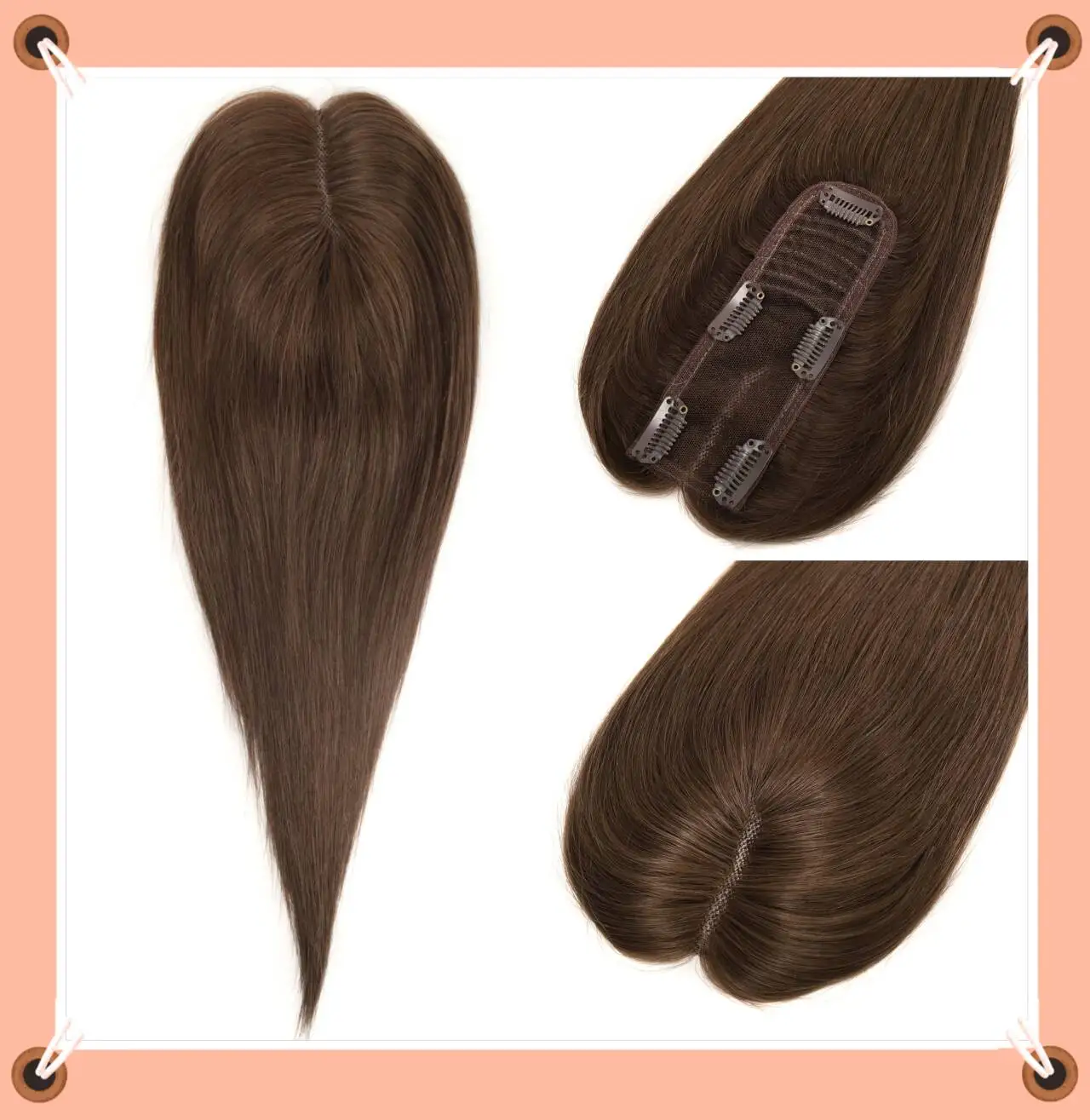 

Hair Toppers 2x6inch Women Topper Hand Single Knot Natural Hair Toppers Clip In Human Hair Extensions Lace Hairpiece Human Hair