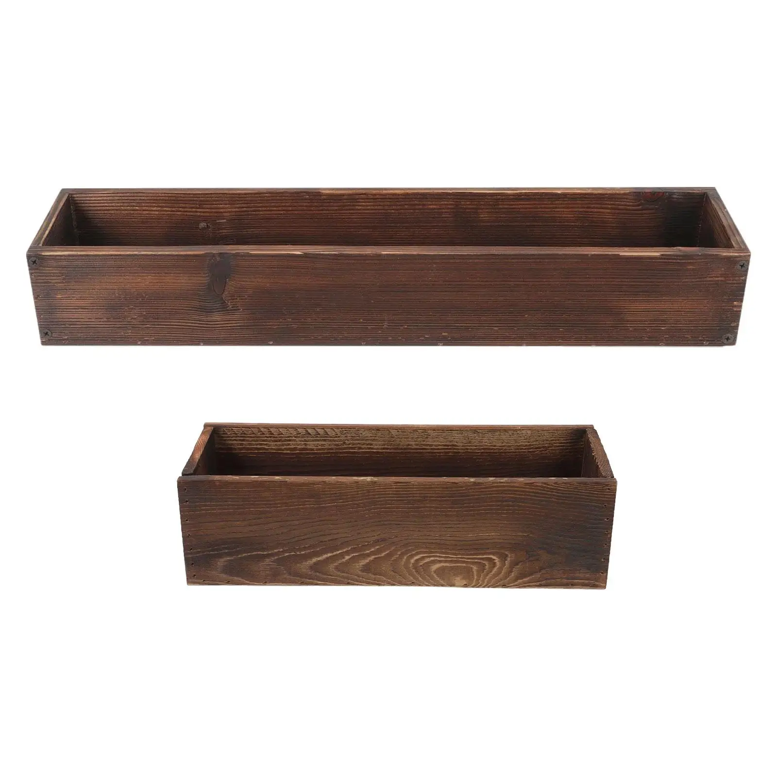 Rustic Wooden Flower Box Organizer Novelty Centerpieces Decorative Wood Vase Rectangle for Yard Home Farmhouse Balcony Patio