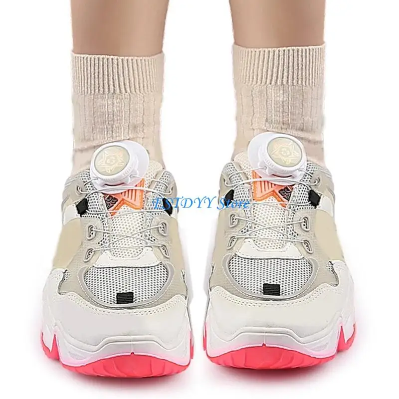 G6DE No Tie Shoelaces Rotating Shoe Buckle Quick Lock Shoestrings with Strong Lock