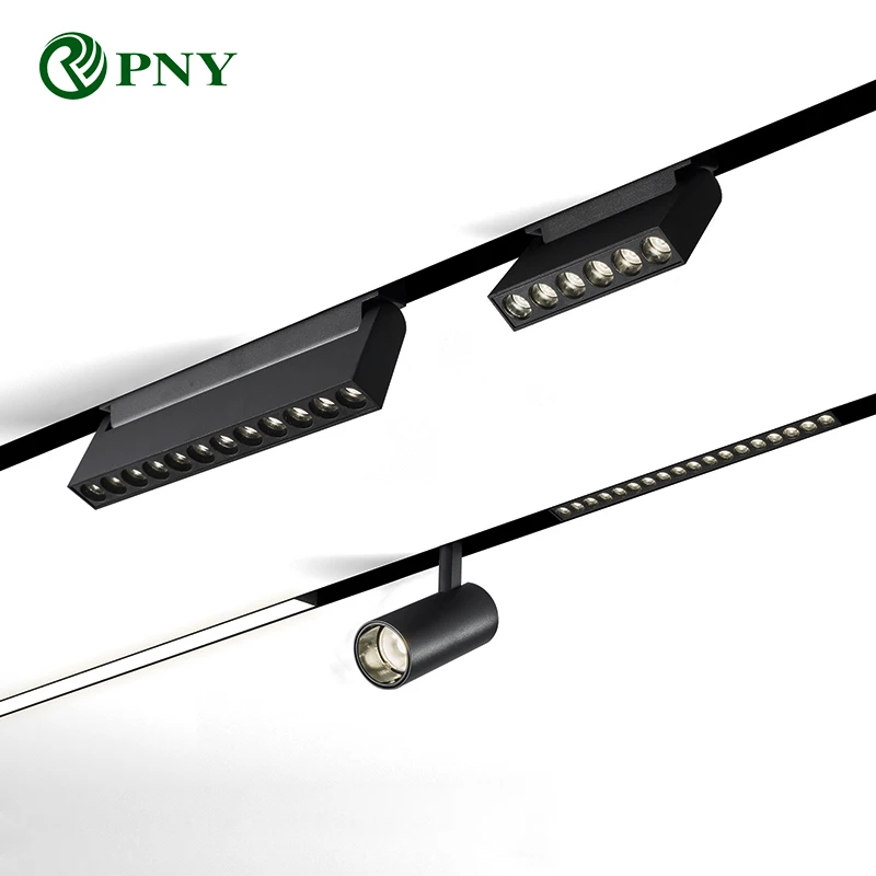 PNY Smart Home DALI Dimmable 48v led Magnetic Track Light Tuya Zigbee Ceiling Recessed Magnetic Track Lighting System