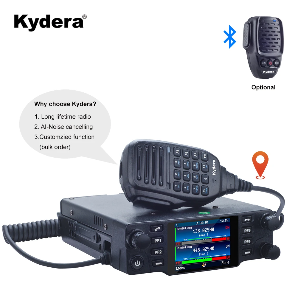 

2026 Kydera Mobile Radio Dual Band Dual- Core CDR-700UUV UHF VHF DMR Ham Two Way Radio With Cross Band Muti-repeater Models
