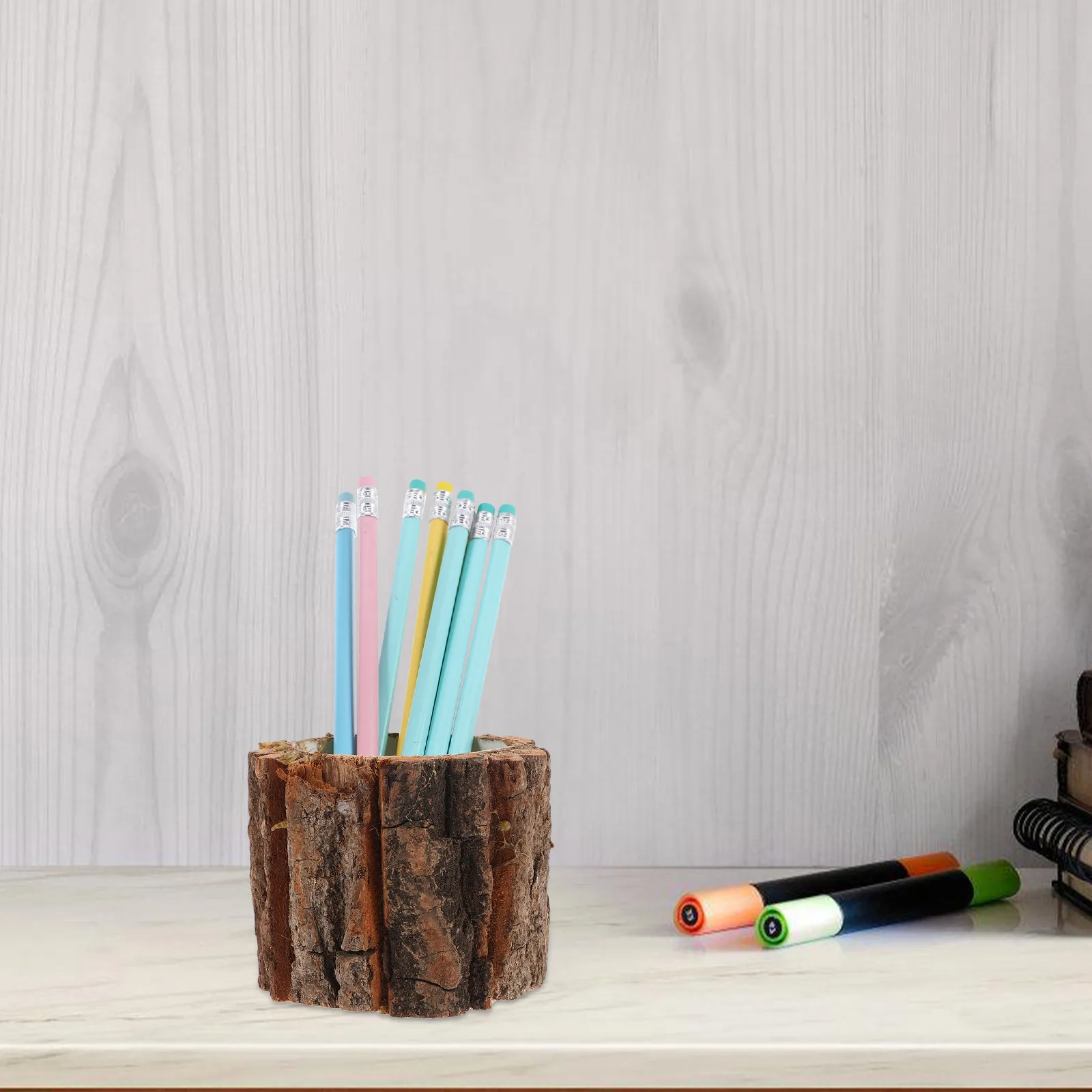

4Pcs Wood Bark Flower Pot Rustic Wooden Stump Planter for Succulents Small Plants Indoor Outdoor Garden Home Decor Natural