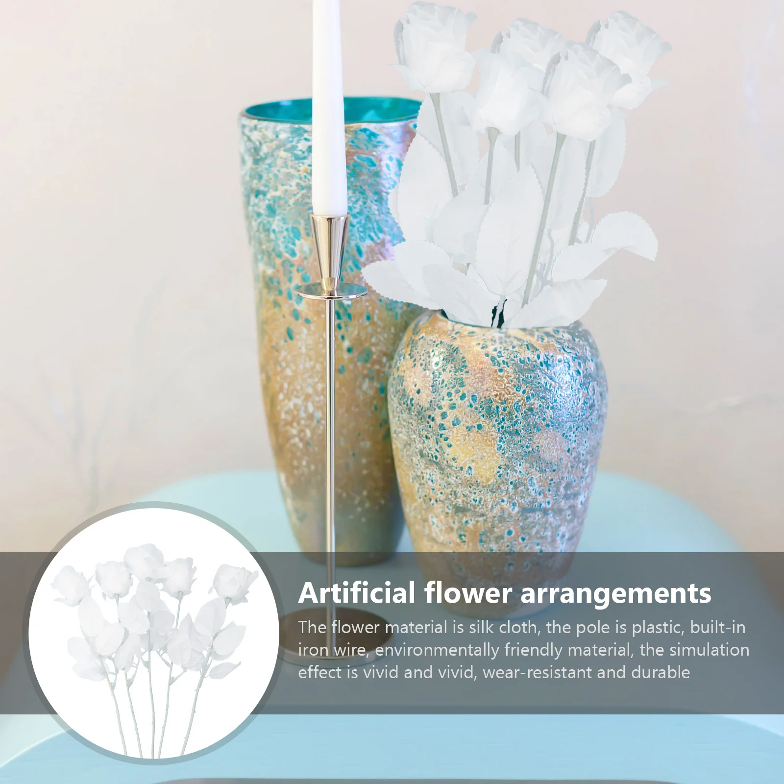 

5Pcs Simulation Rose Artificial Flower Wedding Decoration Romantic Fake Rose Decor for Bouquet Arrangements Centerpiece