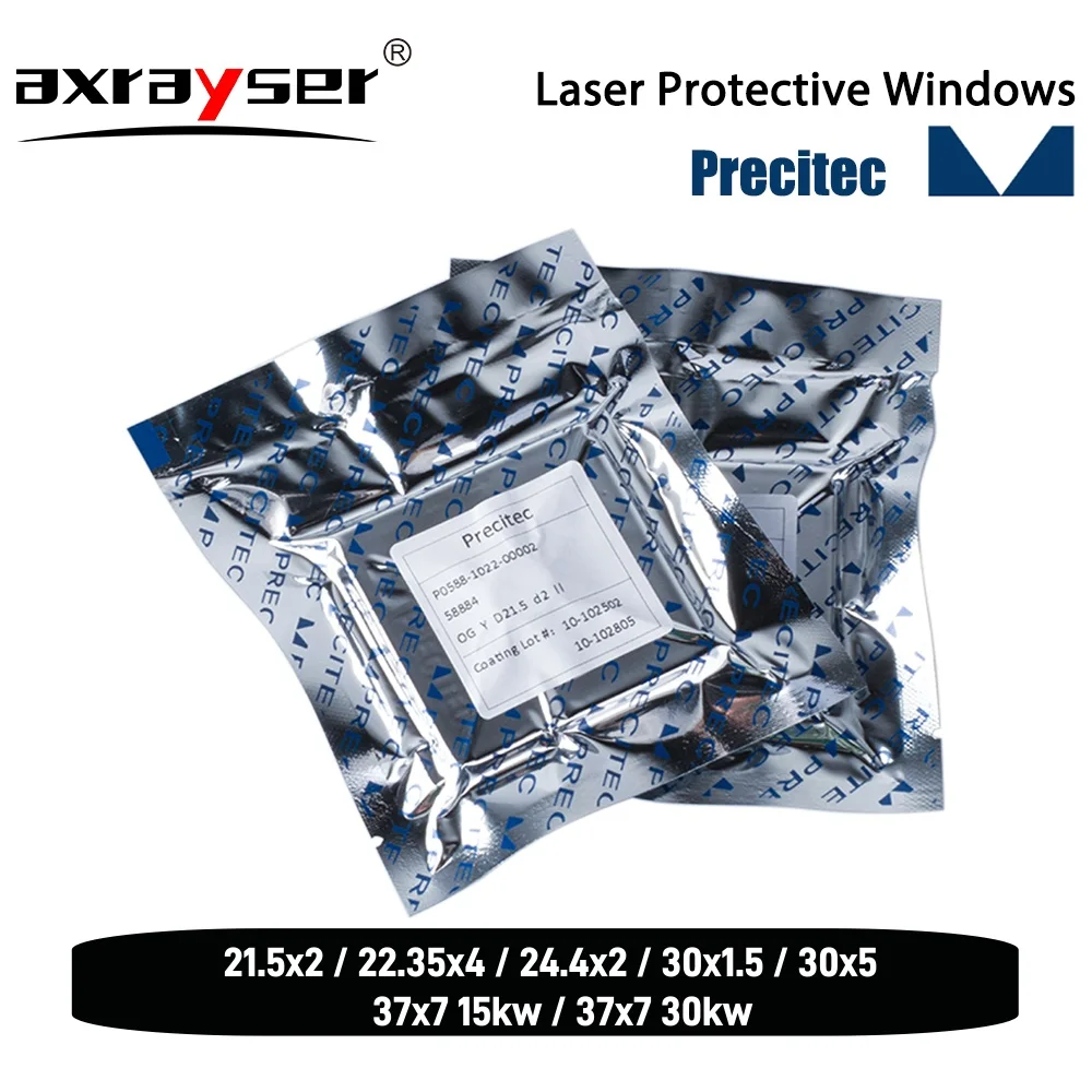 Precitec Lente Protetora do Laser do Windows Cabeça da Fibra do Processador Diâmetro 21.5×2 22.35×4 24.4×2 30×5 37×7