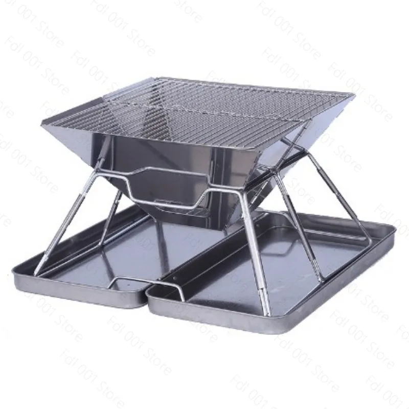 Outdoor folding grill Amazon hot-selling stainless steel portable wood stove camping barbecue grill incinerator