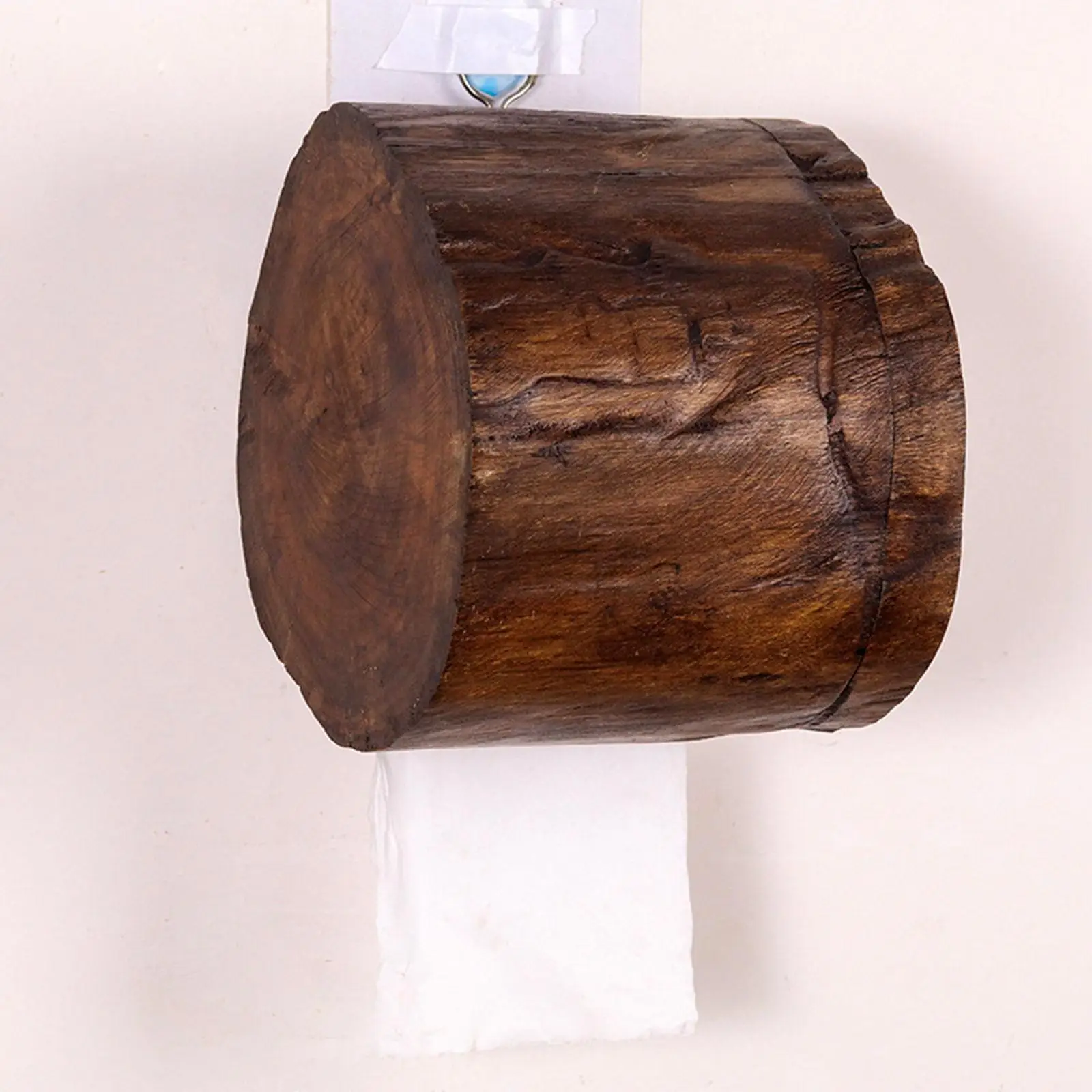 Wall Mounted Toilet Paper Dispenser Toilet Tissue Dispenser Wood Portable Bath Roll Holder for Dorm Restaurant Shopping Mall