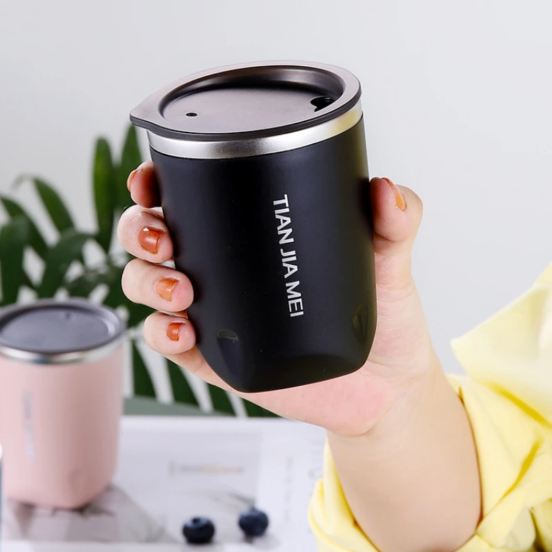 300ML Thermal Mug Coffee Cup Stainless Steel Beer Cup for Tea Coffee Water Bottle Vacuum Insulated Leakproof with Lids