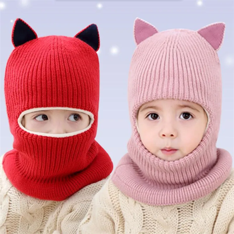 Winter children\'s hats, girls, boys, autumn and winter hats, cute, thick, warm, baby, face, earmuffs