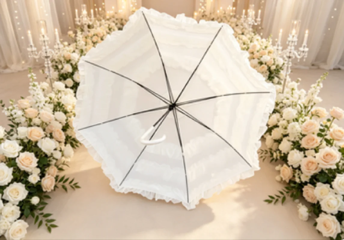 10pcs Summer Lolita Lace Sun Umbrellas Girly Women's Parasol Household Chuva Girly Fashionable Rain Umbrellas