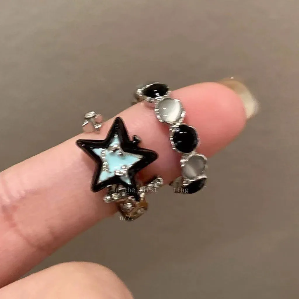 Fashionable And Individualistic Ring, Retro Cat's Eye Stone Ring, High-End Feeling, Cold Style, Spicy Girl's Open Index Finger R