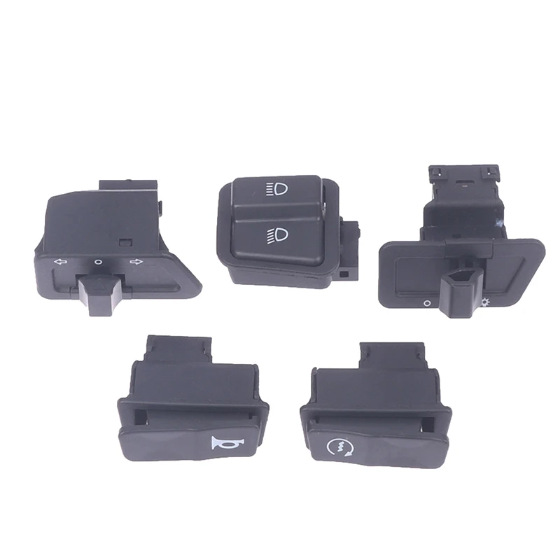 New 5 X Motorcycle Start Switch Horn Light Turn Signal High Low Beam Button Switch Connecters For Scooter Moped Accessories