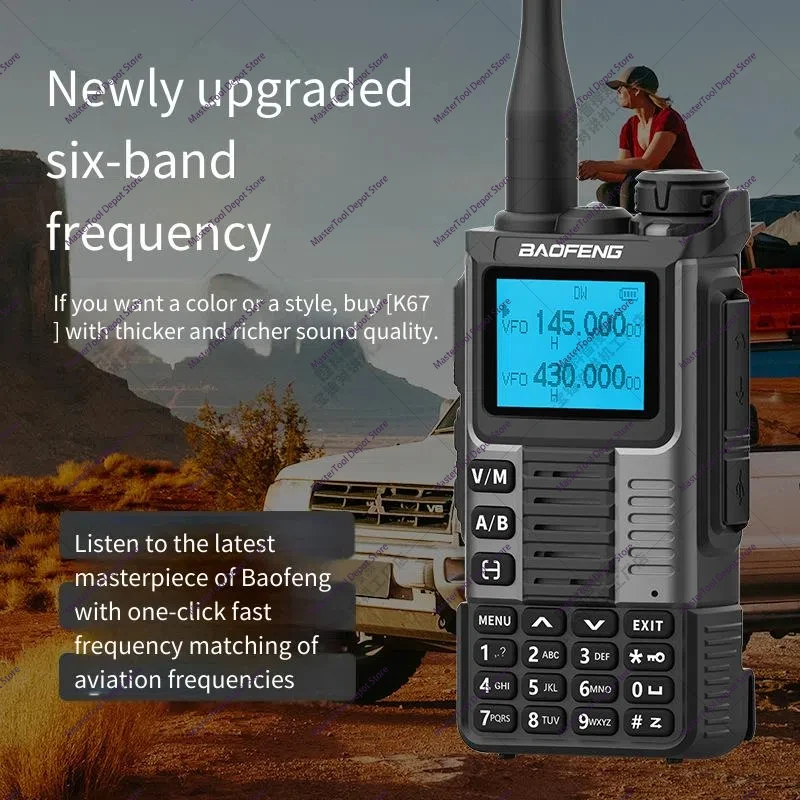 K67 PRO Baofeng Air Band Walkie Talkie 65-600MHz 640Ch Scrambler Dual Watch Freq Sweep Amateur FM VOX K67 PRO GMRS Two Way Radio