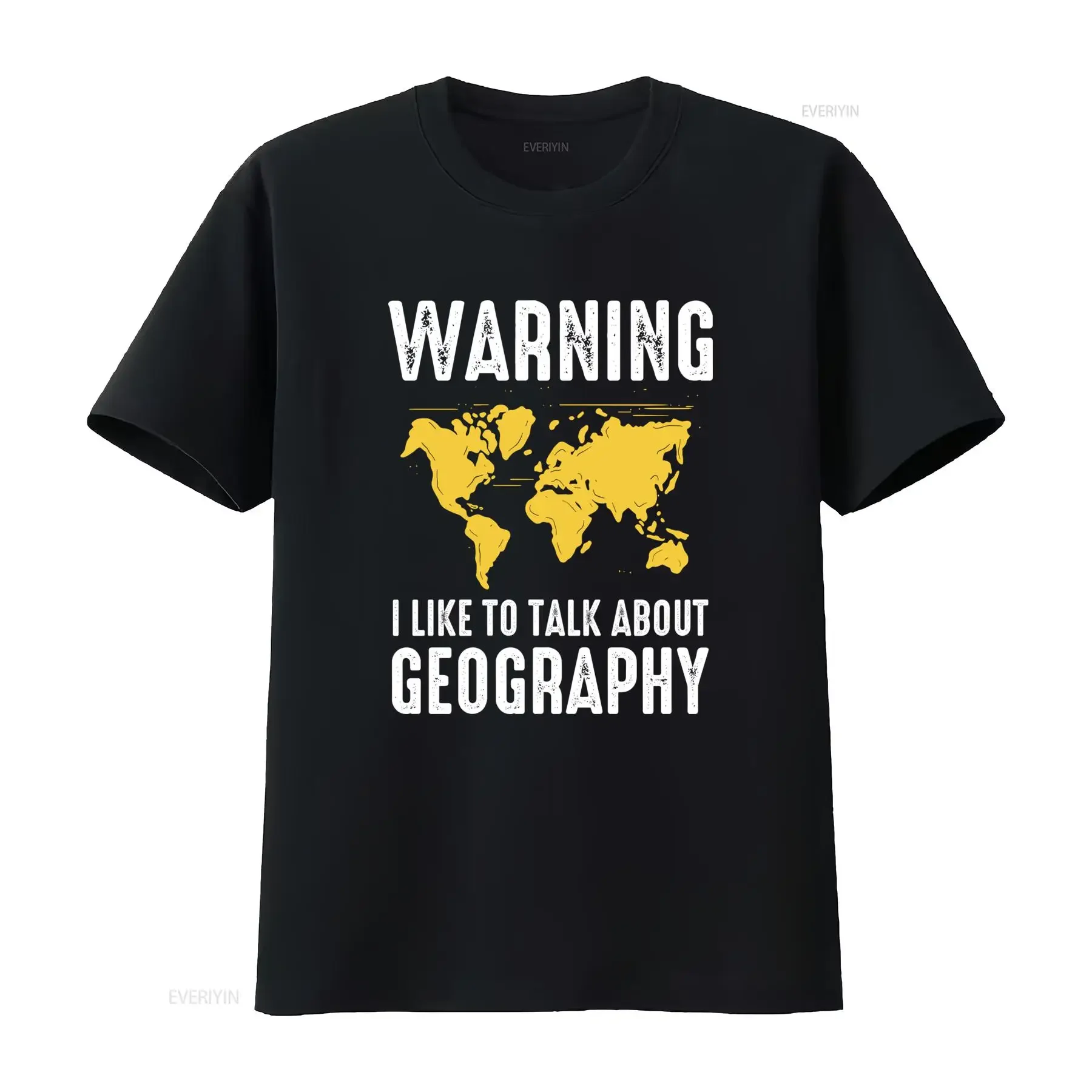 T-shirt drôle « J'aime parler de géographie » en coton épais, style streetwear vintage délavé, vêtements de créateur polyvalents et doux
