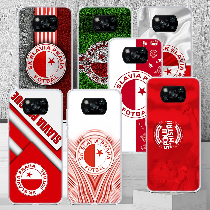 Sk Slavia Praha Czech Republic Phone Case Cover For Xiaomi Poco X3 Nfc X4 GT X5 Pro M5S M3 M4 M2 F3 F2 F1 Note 10 A3 A2 Lite