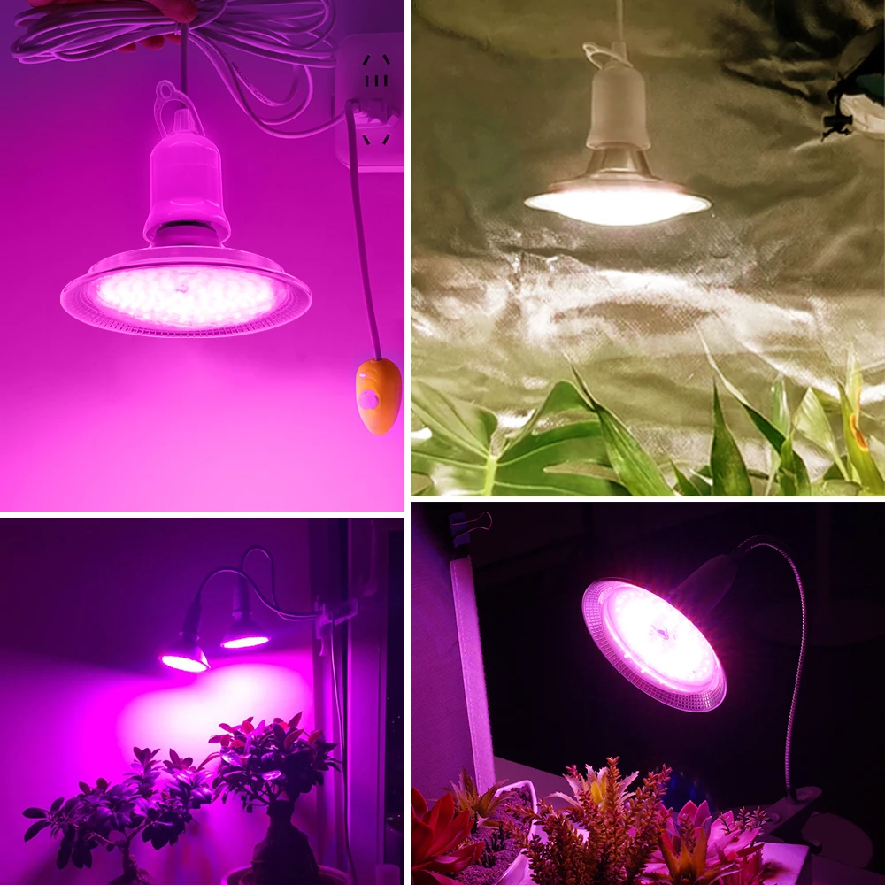 18W E27 LED Grow Light 4000K/Sunshine/ Purple Light Suitable For Planting Fruit Trees, Vegetables, Succulents, And Flowers