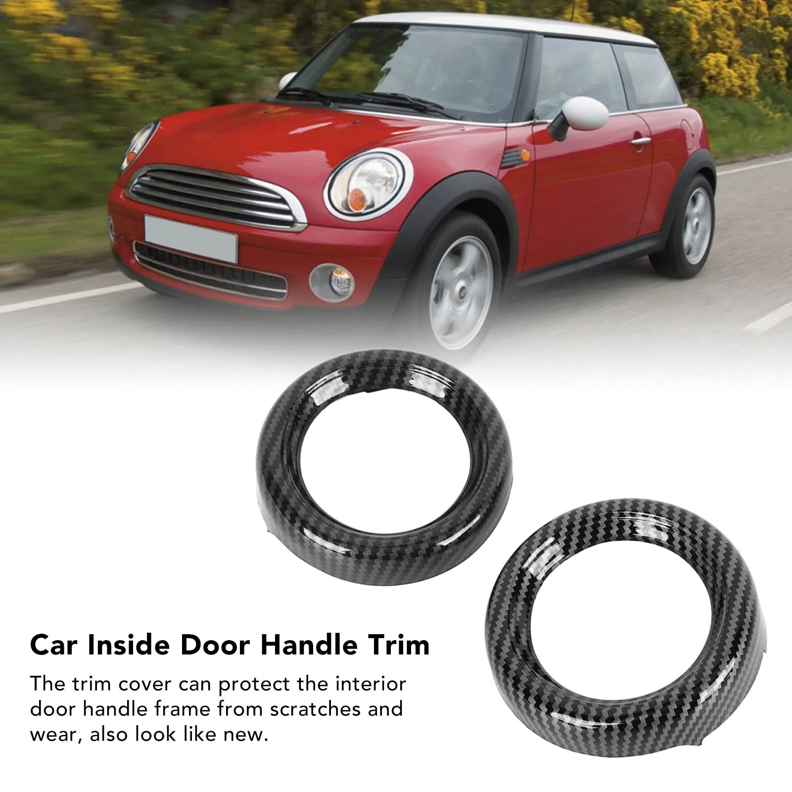 2 Stück Kohle faser Look Auto Innen türgriff Trim Pull Grab Panel Griff abdeckung für Mini Cooper R54 R56 Clubman R55 Crossover R60