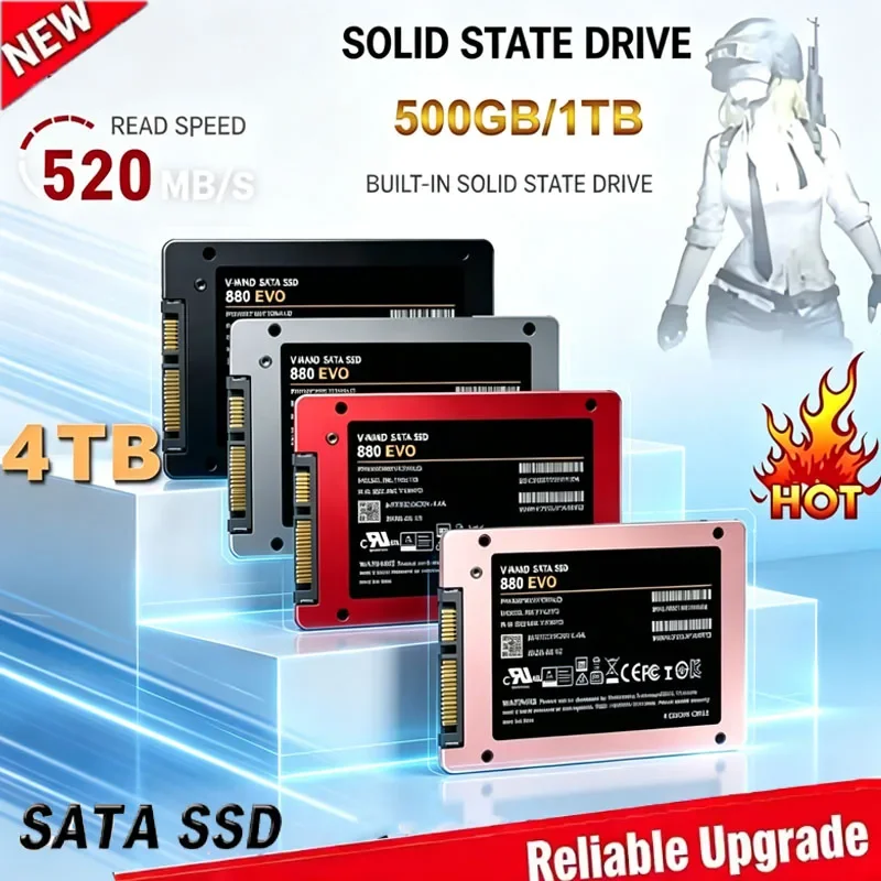 High Speed 500G 1TB 2TB 4TB Solid State Disk 880EVO SSD Internal HDD Hard Drive Sata3 2.5 Inch For Laptop Microcomputer Desktop