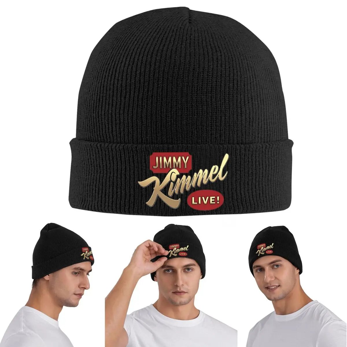 Jimmy Kimmel Warm Knitted Cap Winter Knit Bonnet Hat Skullies Beanies Hip Hop Caps for Unisex