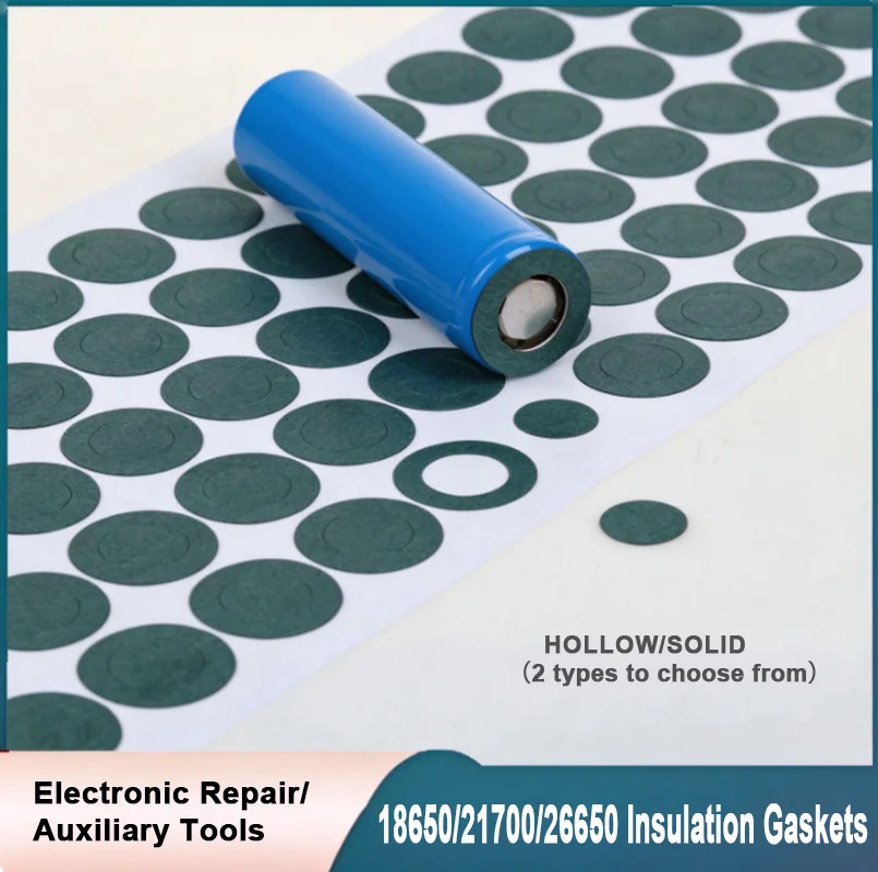 25~500pcs 18650 21700 26650 Li-ion Battery Insulation Gasket Cell Barley Adhesive Paper Hollow & Solid Electrode Insulated Pads