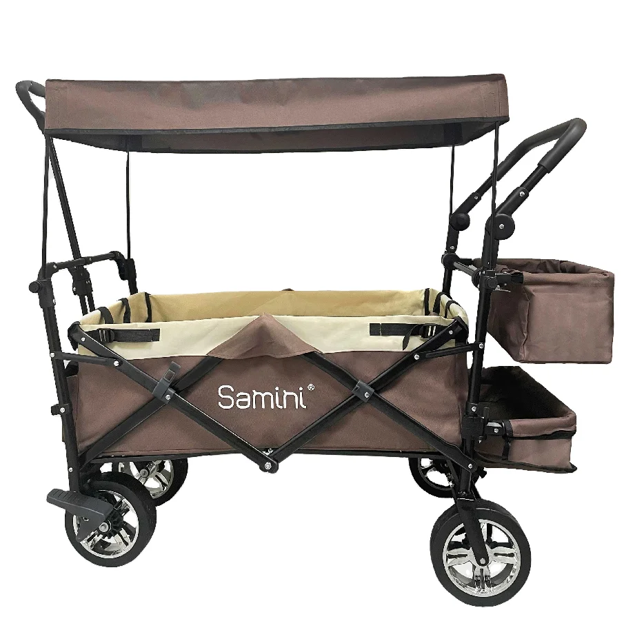 2Combination1Foldable camping station wagon outdoor carrying kids stroller truck cart waterproof awning shopping trip