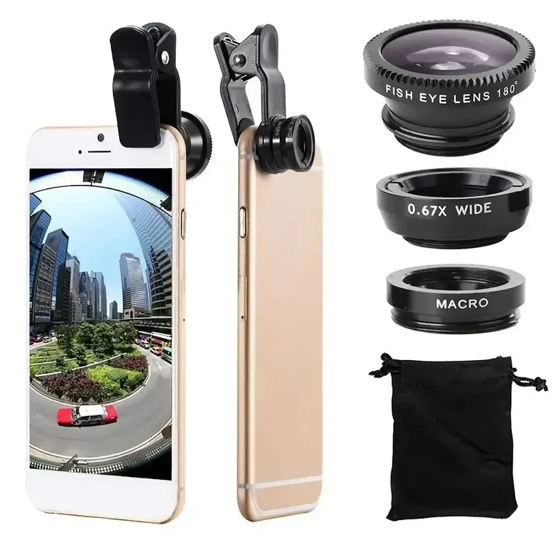 Capture Amazing Photos With This 3-in-1 Fisheye, Wide-angle, And Macro Lens Camera Kit For Smartphones!