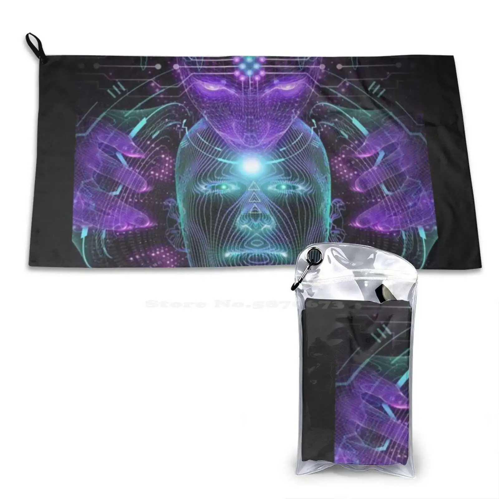 Mental Manipulation 3D Print Pattern Soft Towel New Age Computer Ai Smart