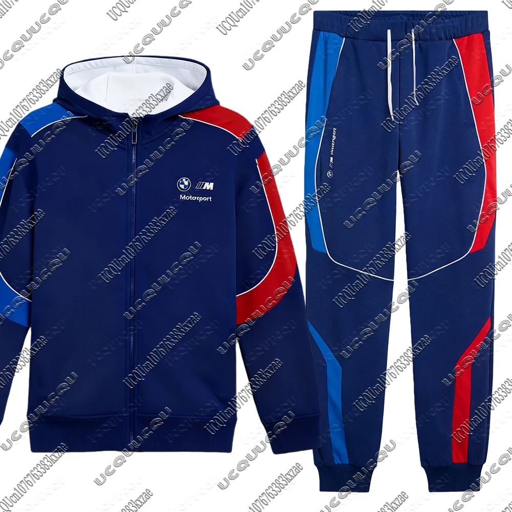

BMW M Motorsport MT7 New Zipper Hoodies+Long Pants Autumn Winter BMW Motorcycle Zip Up Sweat Jacket BMW Sweatpants Men Women Set