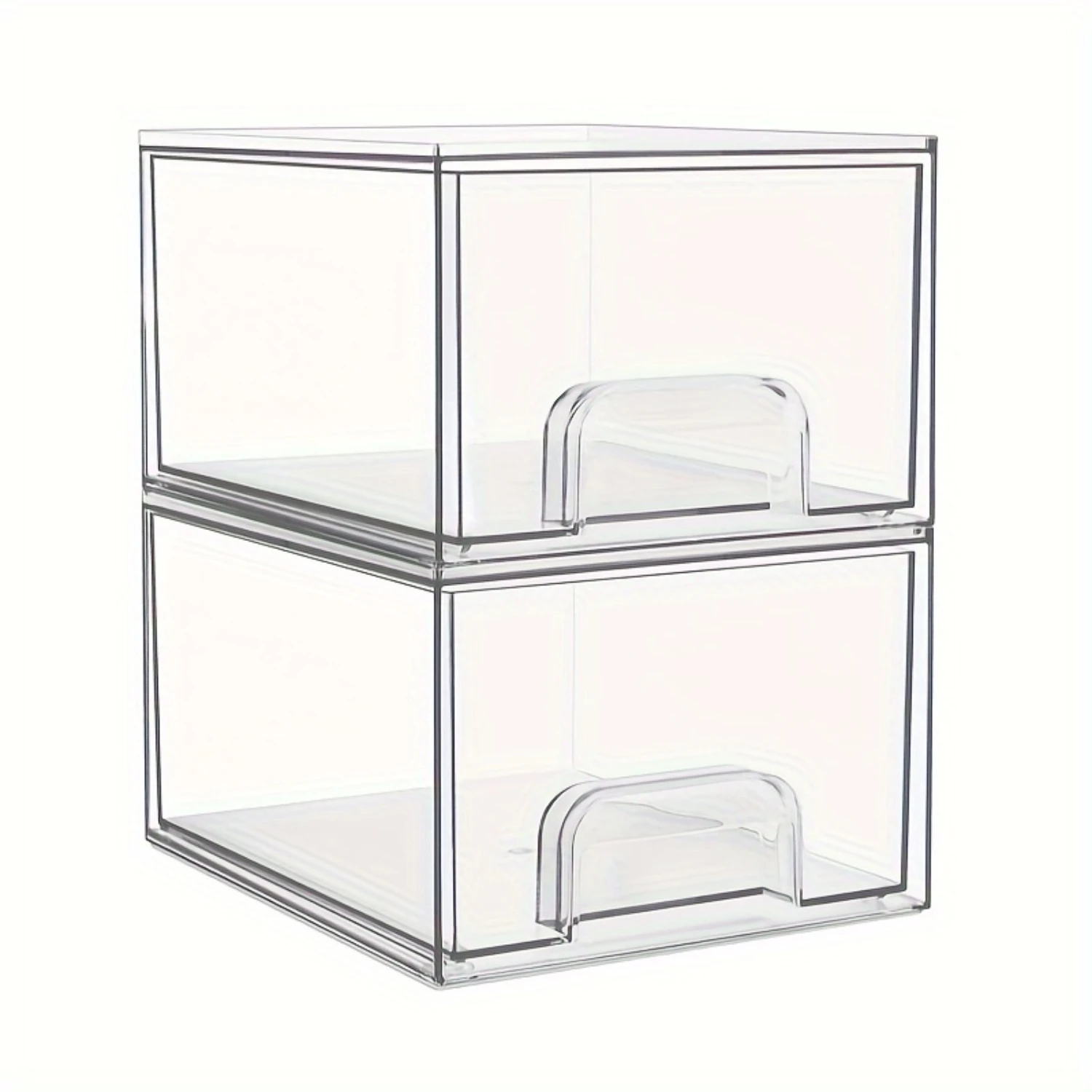 

Clear Acrylic Box Set - Stackable & Drawer Organizers for Makeup, Cosmetics & Vanity - Space-Saving, Modern Design - Perfect fo