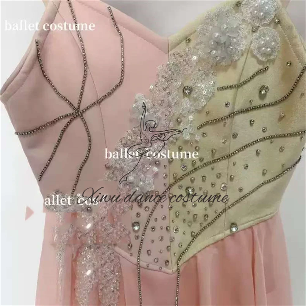 Vestido de variación de chica mágica de Cupido de Ballet, Falda corta de rendimiento, ropa de competición para adultos y niños