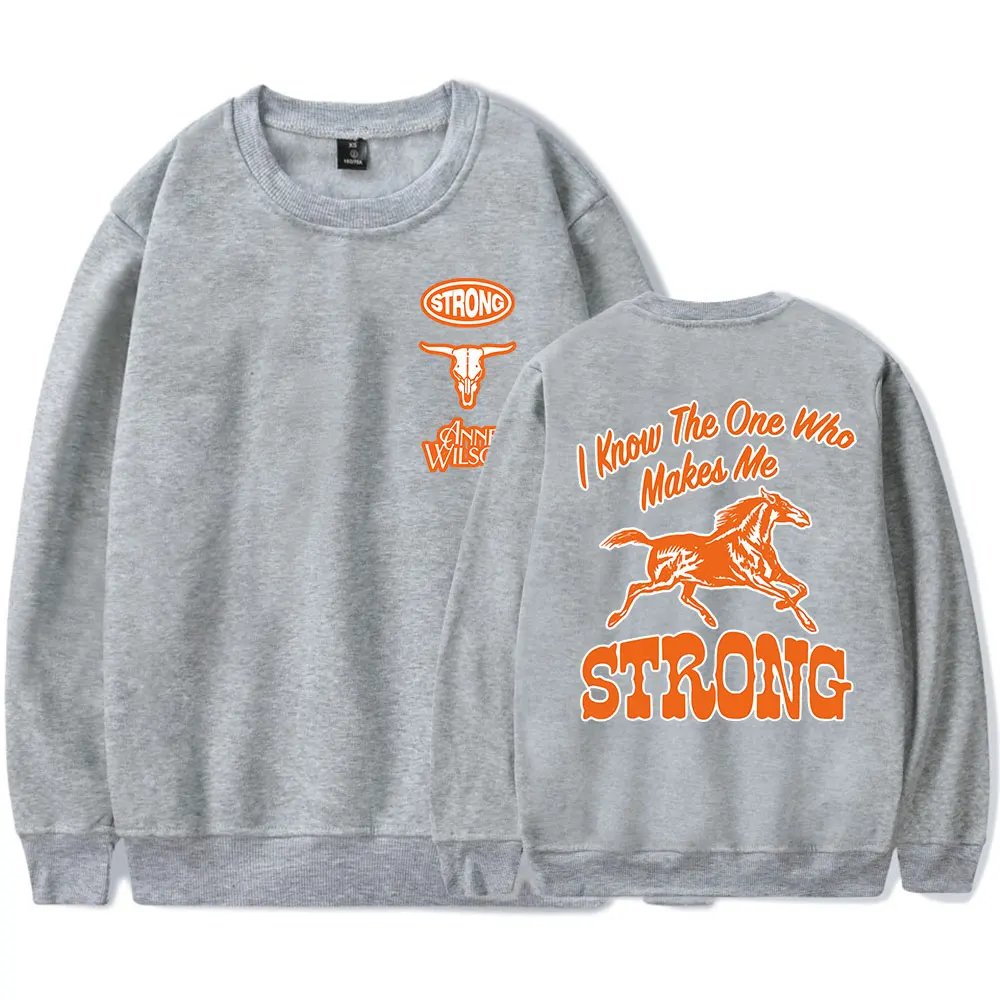 Anne Wilson Rebel Strong O-Neck Sweatshirts Women Men Long Sleeve Fashion Pullover Clothes