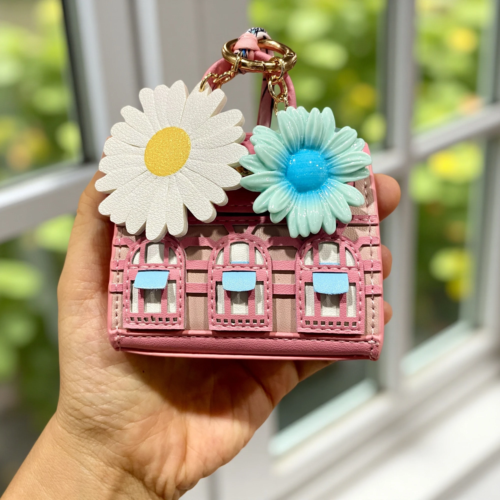 Adorable Leather Mini Bag Charm Set, Earbud Case, Coin Purse & Jewelry Pouch with Detachable Strap, Perfect as Handbag Decor