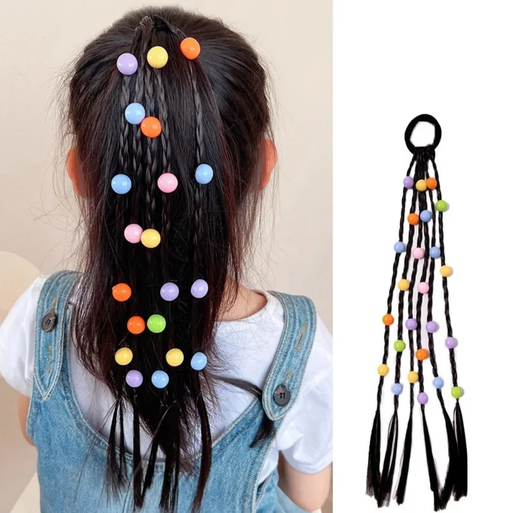 1PC Girls Pentagram Flower Wigs Ponytail Headbands Rubber Bands Hair Bands Headwear Kids Hair Accessories Lovely Hair Ornament image 6
