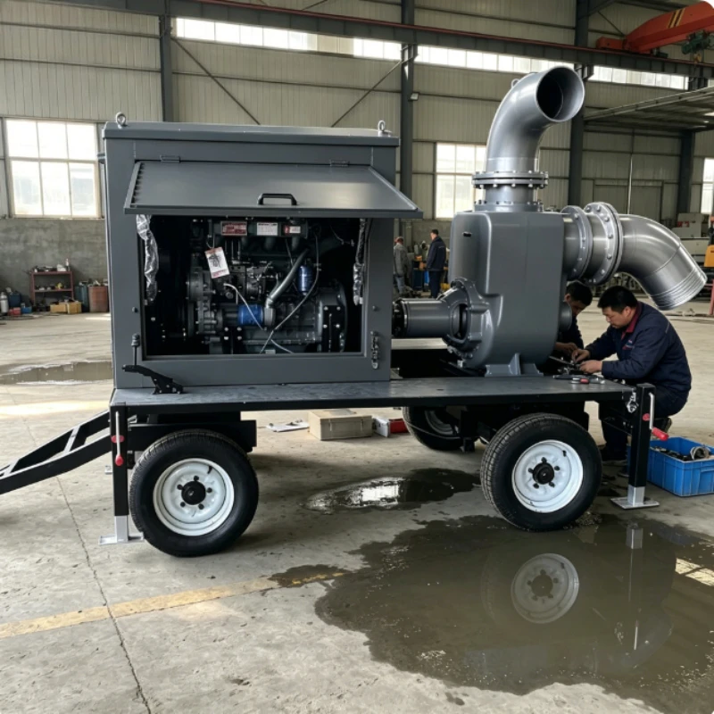 Flood Control Pump Truck Large Flow Self Priming Mud Water Pump For Underground Storage Room Flood Water Pumping