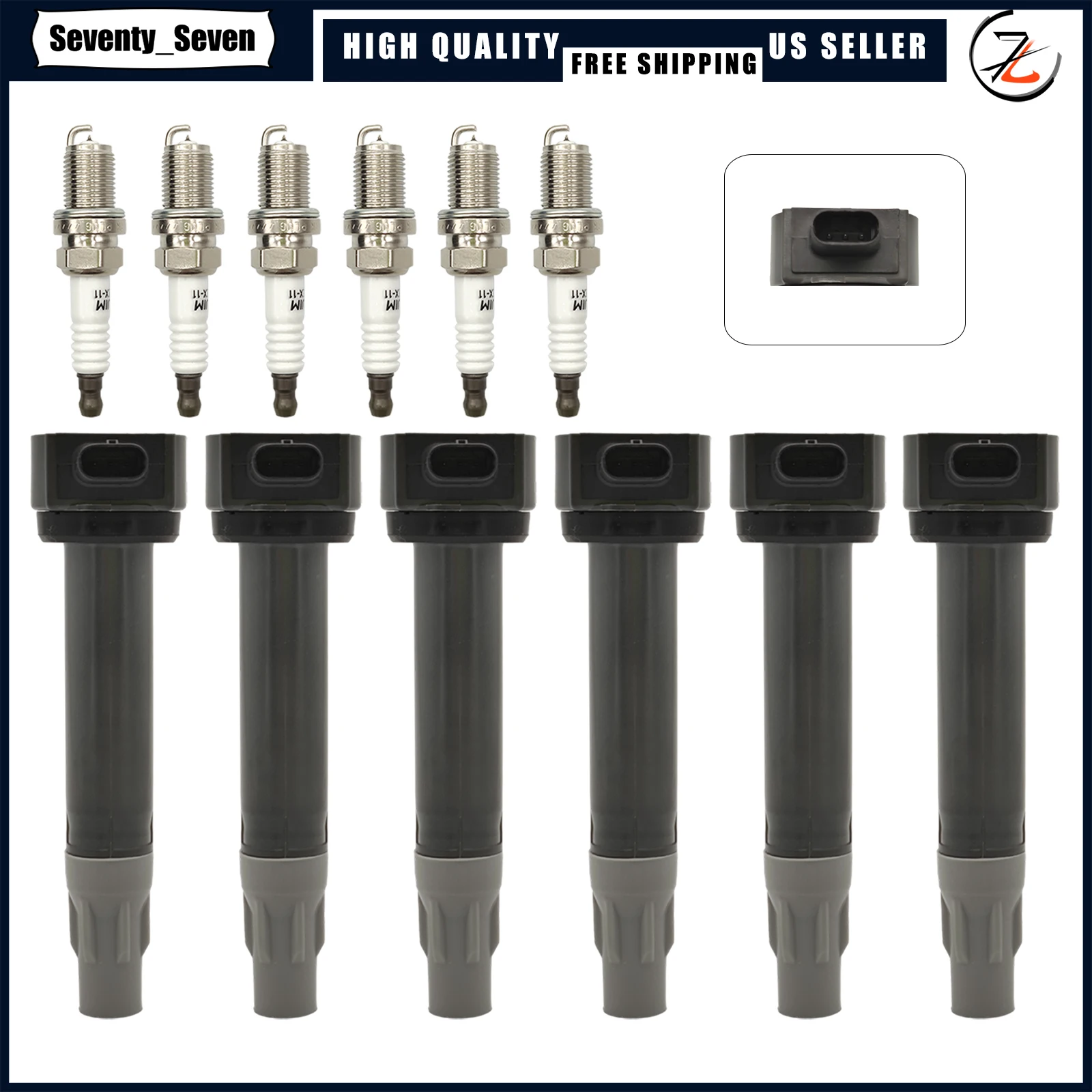 6Pcs Ignition Coil+Spark Plug for Dodge Journey  2009-2010 04606869AC 04606869AD DMB2045