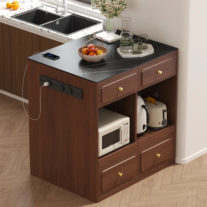Medieval wind island cabinet alone 2026 new custom independent guide table kitchen dining table household rock slab storage side