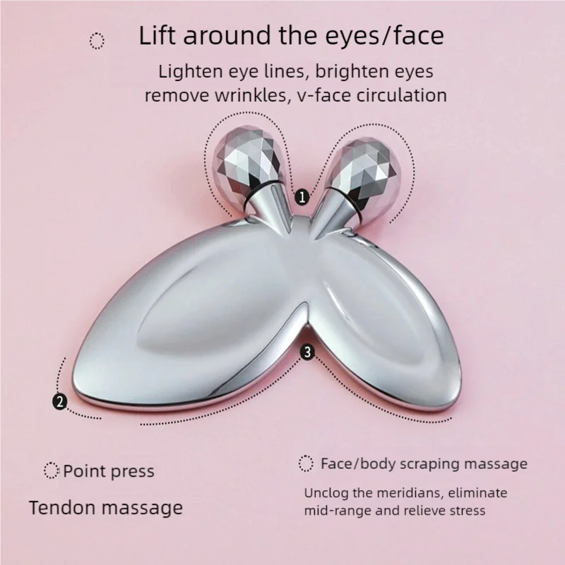 3D Face Roller เครื่องนวด Skin Care โลหะ Face Lifting Rod Scratch Roller ประเภท V-รูป Face Slimming Instrument Guasha เครื่องมือ