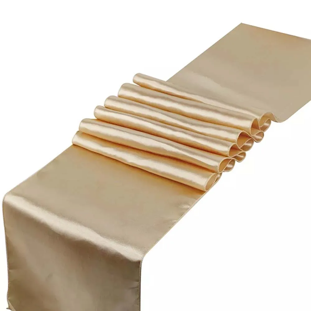 30x275cm Satin Table Runners for Wedding Party Modern Solid Color Table Runner New Year Home Gold Table Runner Cloth Decorations