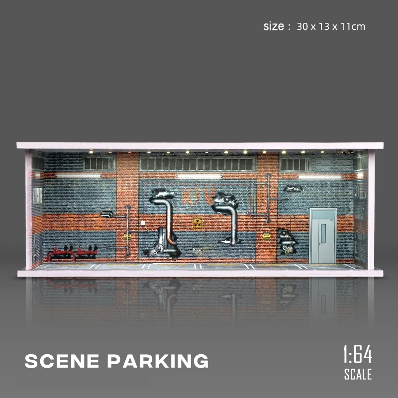 1/64 Garagescène Modelscène met lichte versie Simulatiemodel Scène Decoratie Verzamel (exclusief poppen en automodellen)
