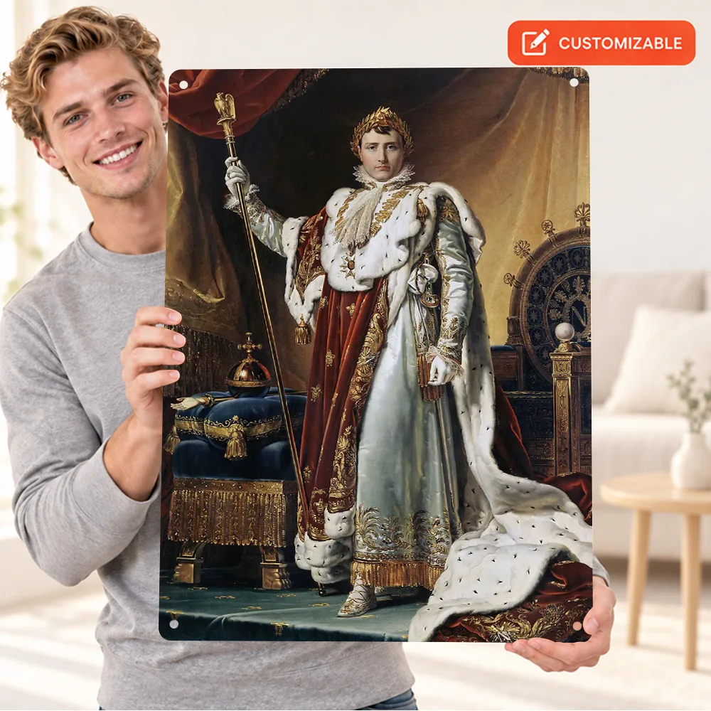 Napoleon Coronation Robes History Printed Poster Customized Aluminum Metal Sign Colorful Wall Art For Office Decor Scholar Gift