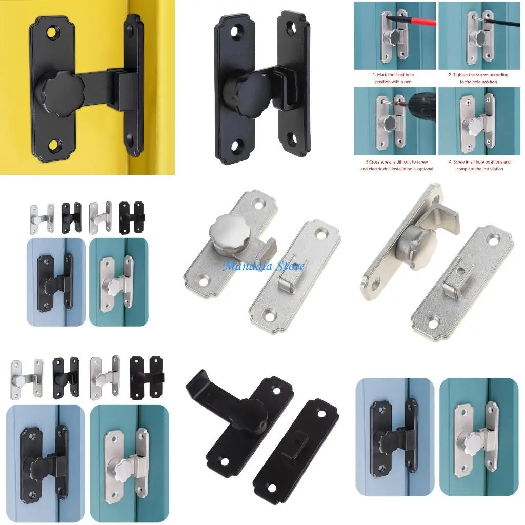 

U2JC 90° Door Lock Buckle Lock Stainless Steel Barn Sliding Door Bolt