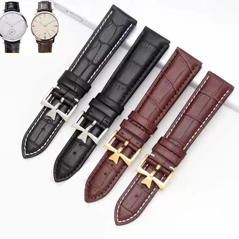 Bracelet de montre en cuir véritable de haute qualité, remplacement pour Vacheron Constantin Patrimony VC, noir, bleu, marron, bracelet en cuir de vache, 21mm 22mm