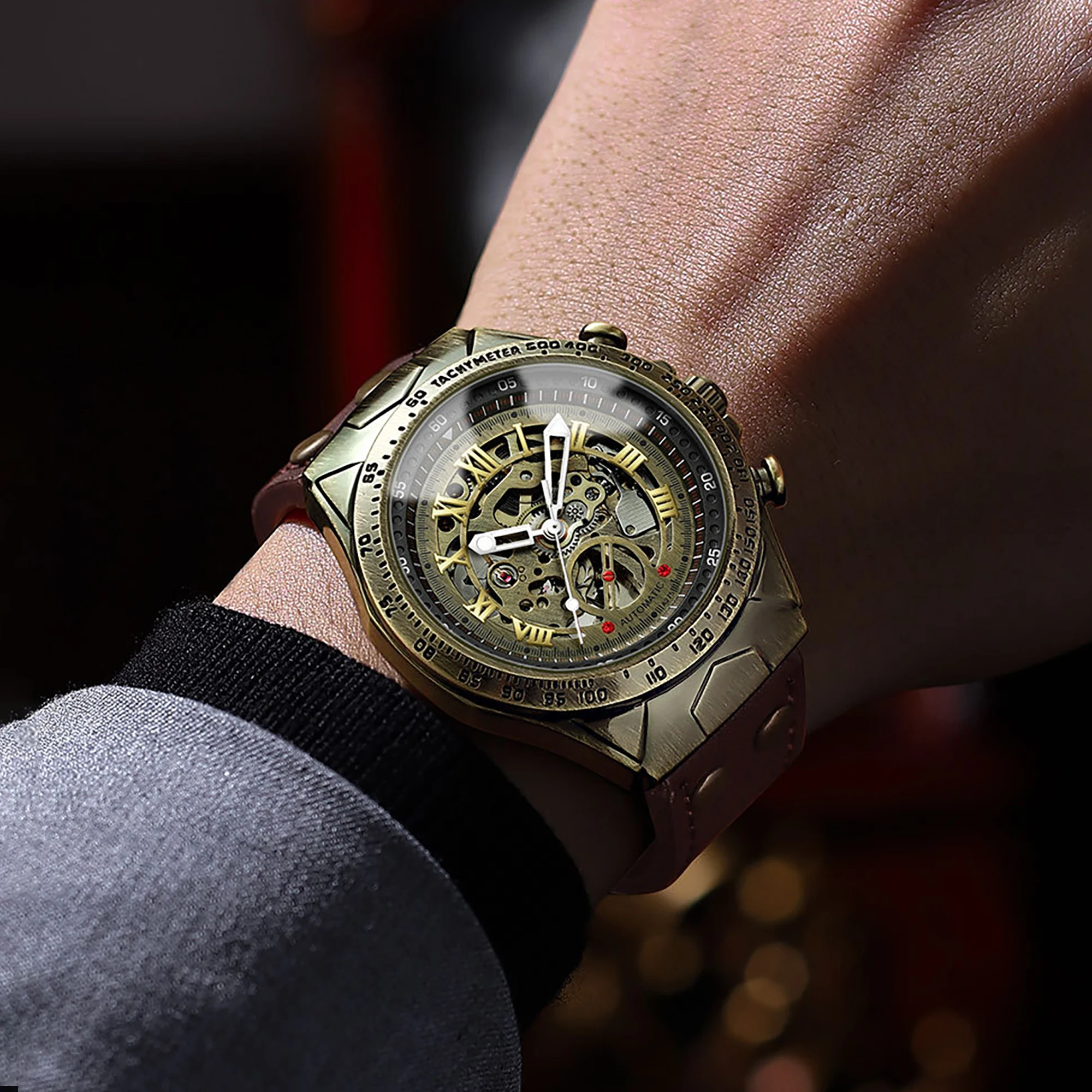 BINBOND Vintage Mechanisch Her - Skeleton Automatic Watch Luxury Tourbillon recensie en prijs