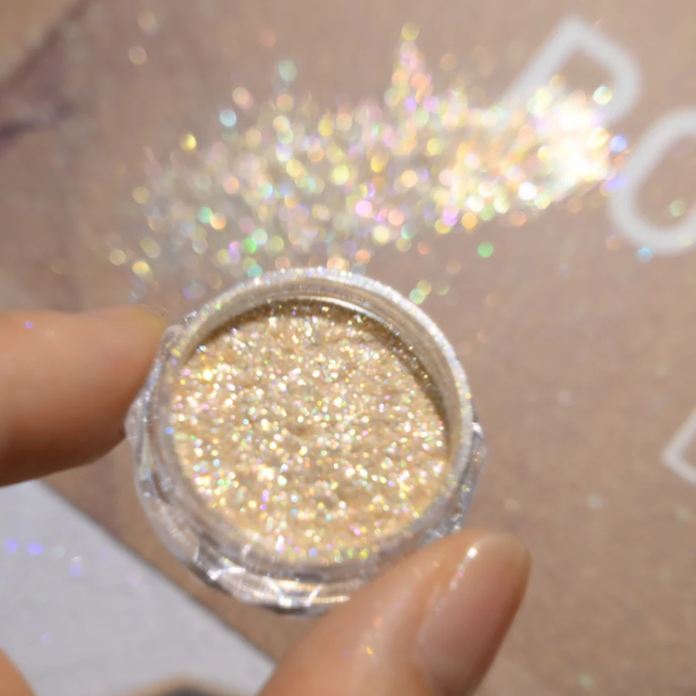 Super Shiny Gold Opal Nail Powder Mermaid Glitter Ultrathin Iridescent Flakes Nail Sequins Pigment Chrome Powder Manicure Decor