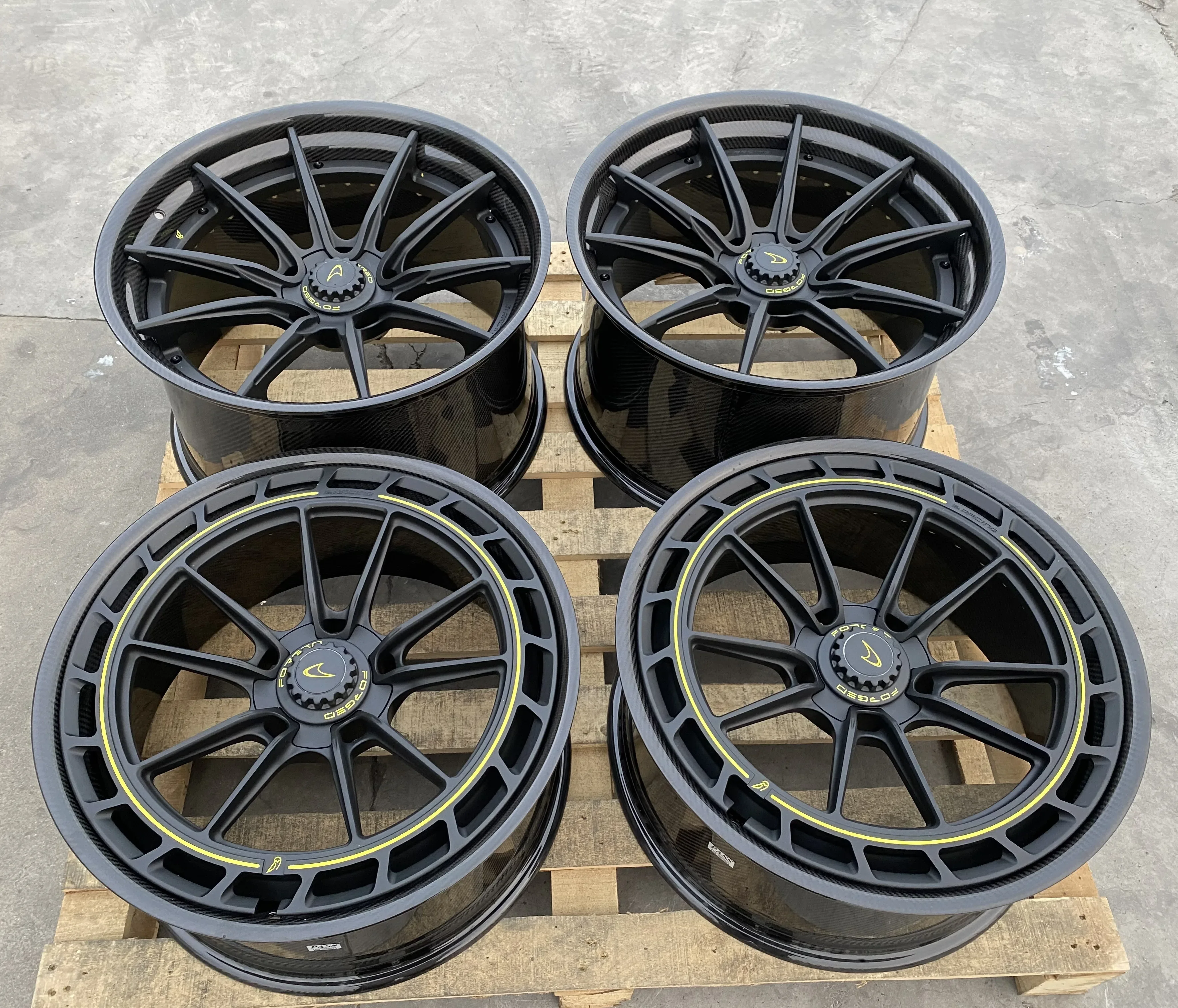 GVICHN 2 piece carbon fiber barrel forged wheels 16 17 18 19 20 21 22 23 24 inch 5x112 5x114.3 5x120 aluminum alloy rims