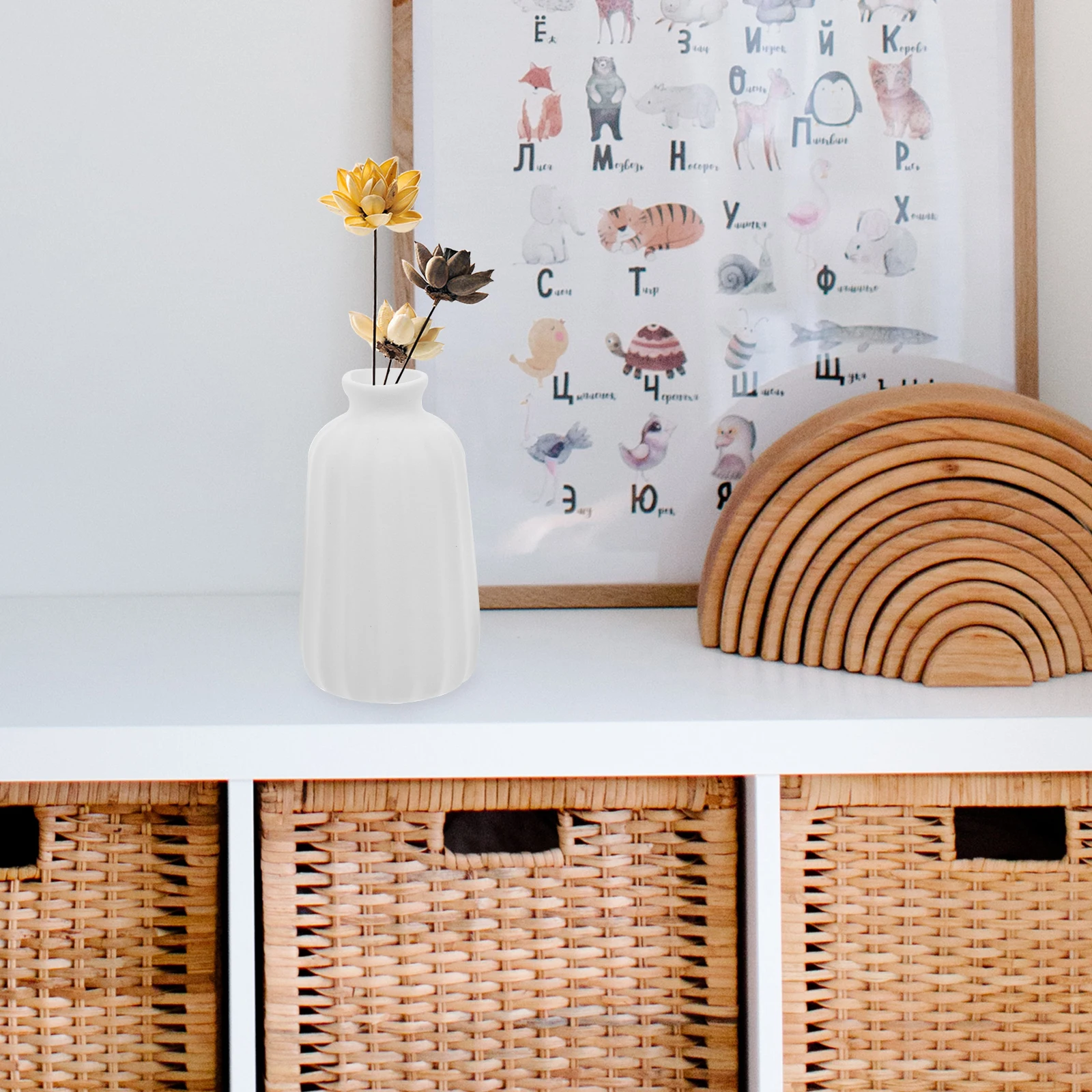 

3Pcs Ceramic Flower Vase Set Nordic Style Decorative Tabletop Flower Vases for Home Centerpiece Modern Elegant Vase Ornament