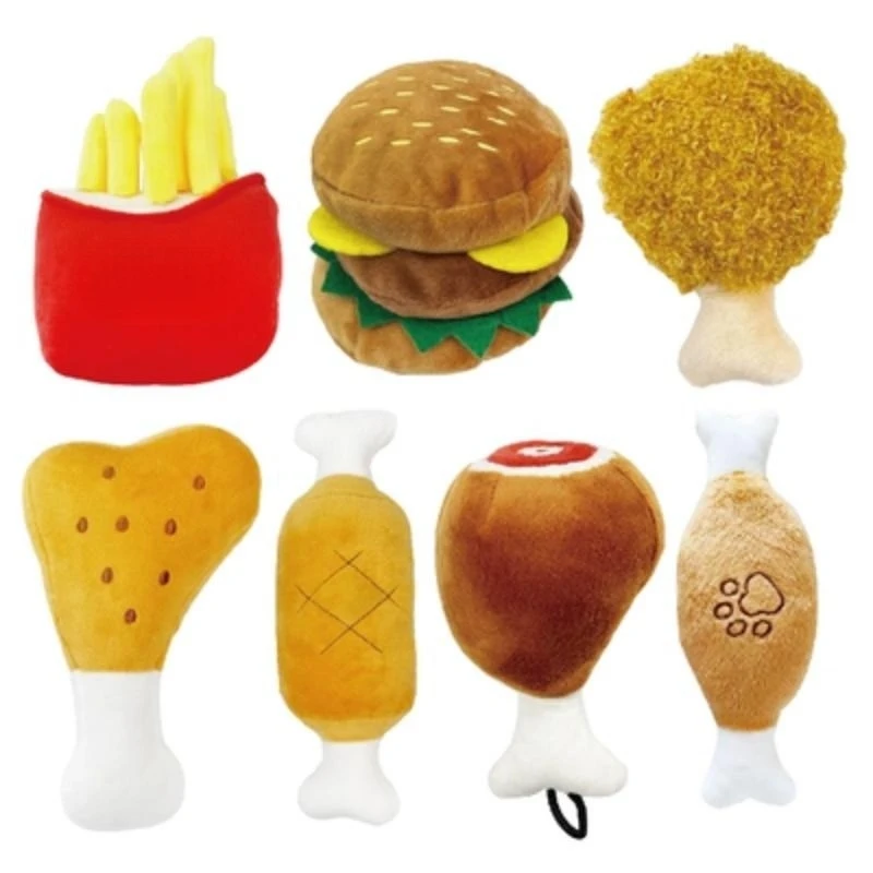 Cat Toy Dog Toy Chicken Leg Hamburger Does Not Shed Hair Cute Realistic Pet Supplies