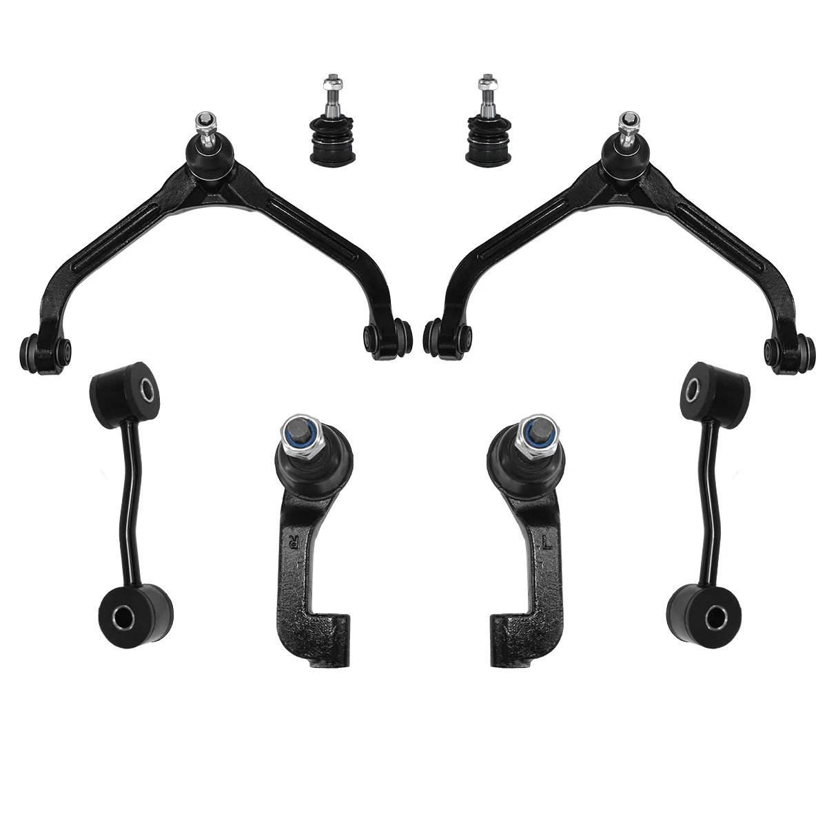 Front Lower Control Arms With Ball Joints Outer Tie Rods End Sway Bar Link Suspension KitFor Jeep Liberty 2005-2007