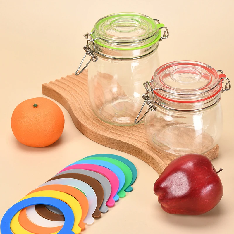10Pcs Replacement Gasket Airtight Silicone Seal Glass Jar Seal Sealing Ring Gasket For Clip Top Storage Container Jar Canning
