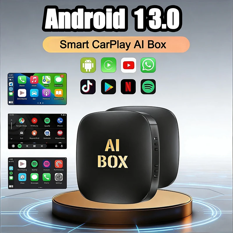 New CarPlay Mini Ai Box 2+32GB Android13 Support Netflix YouTube Google Play Wireless Carply Android Auto 3in1 for 98% of Cars